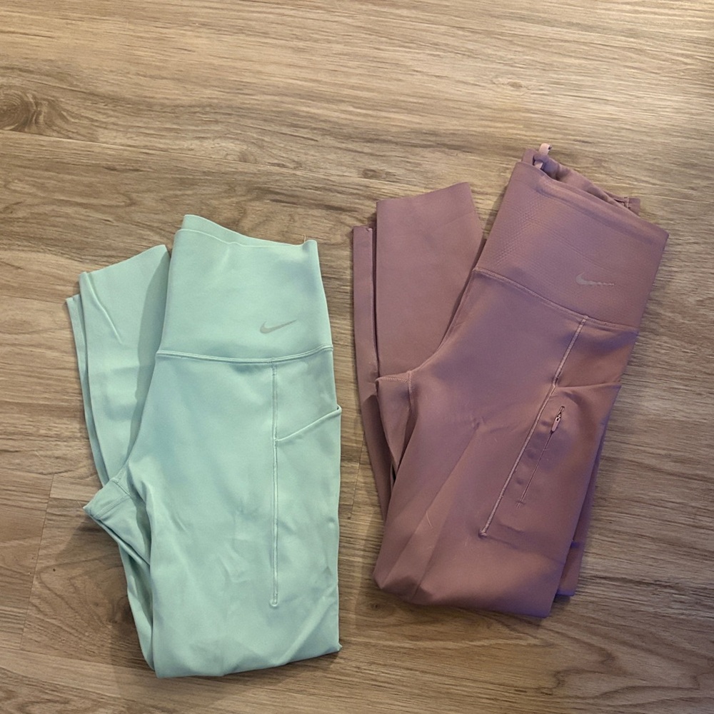Nike High-Waist Leggings Duo — Mint & Rose